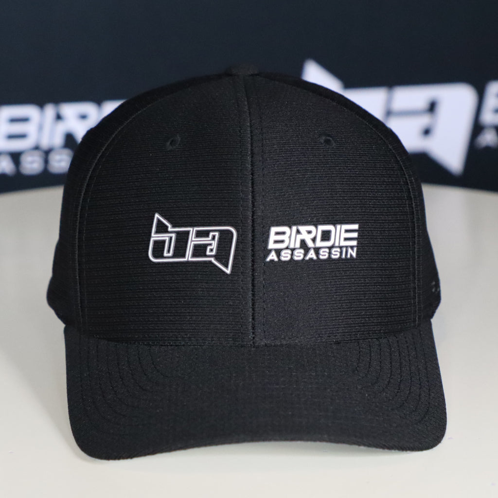 Black Birdie Assassin Players Golf Cap with Billboard logo on the front